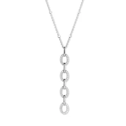 Collier Argent Serti De Zirconium - Naiomy Silver - Femme - Emmanuelle - B9I02