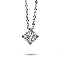 Collier Diamant Solitaire - 4 Griffes 0.25 Ct Or Blanc 1.75g Aurianna - 4D245
