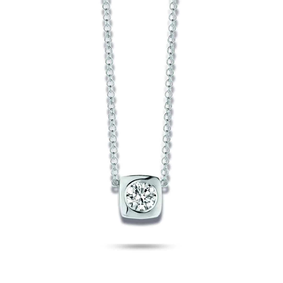 Collier Diamants 0.14 Ct Or Blanc 2g Lauraline - 92D134A 1 Collier Diamants 0.14 Ct Or Blanc 2g Lauraline - 92D134A