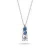 Collier Diamants Blanc Et Bleus Or Blanc 0.20 Ct Promesse - GI2190B/BLU