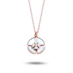 Collier Pétales Diamants Et Nacre 0.185 Ct Eliza - KGCF-680R-NACRE
