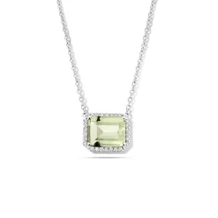 Collier Prasiolite Diamant 0.13 Ct One More Etna 064702YA