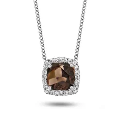 Collier Quartz Fumé Diamant 0.1 Ct One More Etna 050453VA