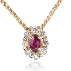 Collier Rubis 0.23 Ct Serti De Diamants 0.32 Ct Diamant Héloïse - CL3829-RU0.23