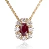 Collier Rubis Ovale 0.60ct Serti De Diamants 0.52 Ct Diamant Lola - CL3828-RU0.60