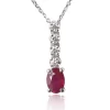 Collier Rubis Ovale 1 Ct Serti De Diamants 0.20 Ct Diamant Asya - CL3923-RU1