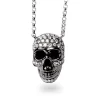 Collier Tête De Mort Or Noir 0.2 Ct Érika - FR28-N1629**
