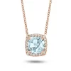 Collier Topaze Sky Blue Diamant 0.1 Ct One More Etna 050642TT