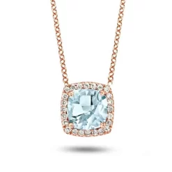 Collier Topaze Sky Blue Diamant 0.1 Ct One More Etna 050642TT