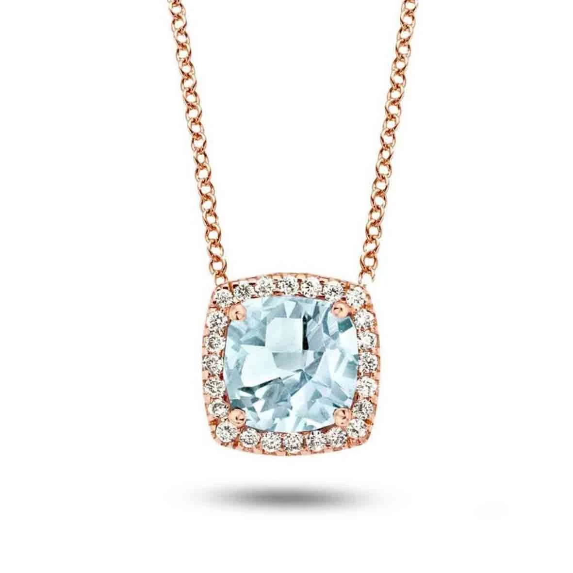 Collier Topaze Sky Blue Diamant 0.1 Ct One More Etna 050642TT 1 Collier Topaze Sky Blue Diamant 0.1 Ct One More Etna 050642TT