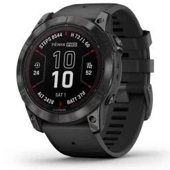 Garmin Fénix 7 Pro – Sapphire Solar Edition, Titane, Carbon Gray DLC Avec Bracelet Noir 47 Mm- 010-02777-11