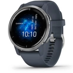 Garmin Venu 2 Lunette Silver Bracelet En Silicone Bleu Gris 45 Mm- 010-02430-10