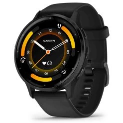 Garmin Venu 3 Lunette Gray Acier Inoxydable - Boîtier Noir - Bracelet En Silicone Noir 45 Mm- 010-02784-01