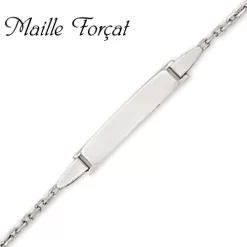 Gourmette Baptême Or Blanc à Graver Adrienne