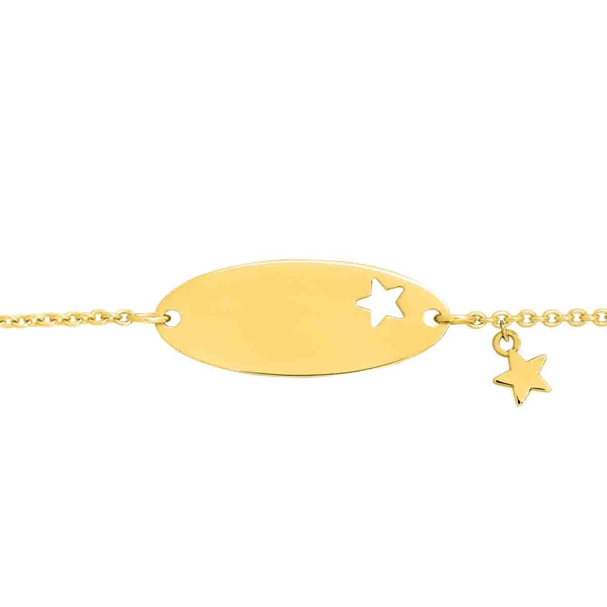 Gourmette Baptême Or Jaune à Graver Alexandra 2 Gourmette Baptême Or Jaune à Graver Alexandra – Image 2