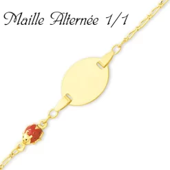 Gourmette Baptême Or Jaune à Graver Athéna