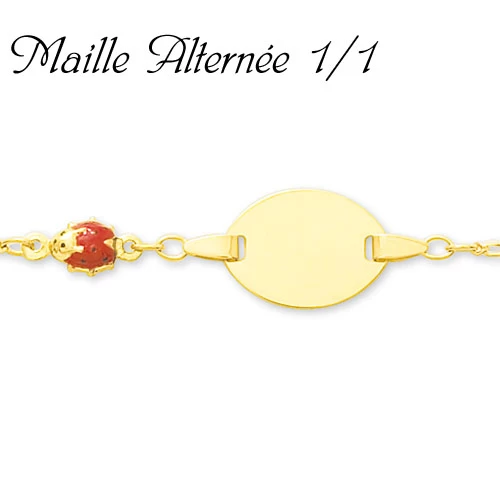 Gourmette Baptême Or Jaune à Graver Athéna 2 Gourmette Baptême Or Jaune à Graver Athéna – Image 2