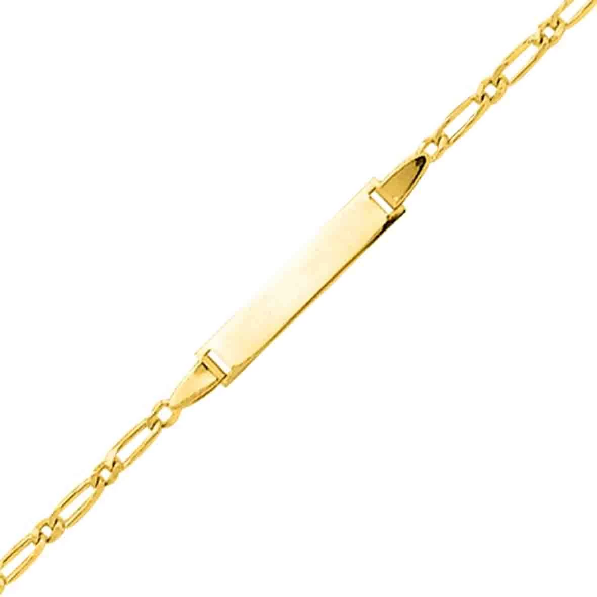 Gourmette Baptême Or Jaune à Graver Éliane 1 Gourmette Baptême Or Jaune à Graver Éliane