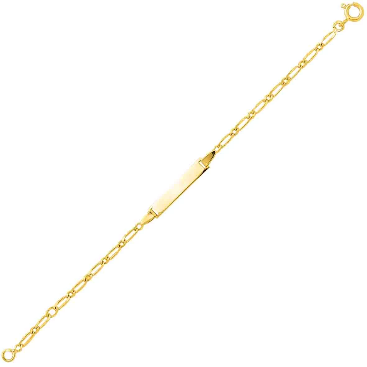 Gourmette Baptême Or Jaune à Graver Éliane 2 Gourmette Baptême Or Jaune à Graver Éliane – Image 2