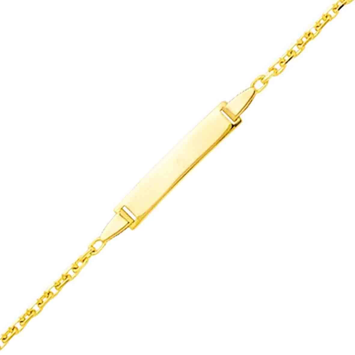 Gourmette Baptême Or Jaune à Graver Kazuko 1 Gourmette Baptême Or Jaune à Graver Kazuko