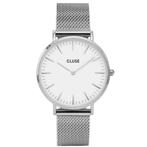 Cluse La Bohème Mesh Silver/White - 38 Mm - Cw0101201002 1 Cluse La Bohème Mesh Silver/White - 38 Mm - Cw0101201002