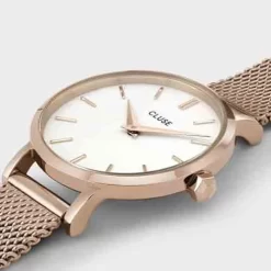 Cluse La Bohème Petite Mesh Rose Gold White - - CW0101211003 -Hamilton Magasin ori la boheme petite mesh rose gold white cw0101211003 35995 46551