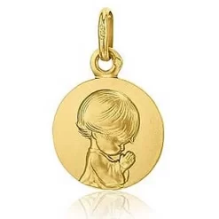 Médaille Ange Priant Augis Or Jaune 14 Mm Féerique J5248X0000