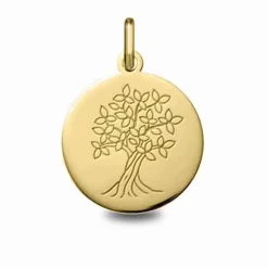 Médaille Arbre De Vie Or Jaune - 18 Mm -Ophélie - 248400098