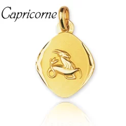 Médaille Pendentif Zodiac Capricorne Or Jaune Gaelle