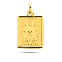 Médaille Pendentif Zodiac Gémeaux Or Jaune Emmanuelle