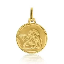 Médaille Ronde Ange De Raphaël Or Blanc 16 Mm Emere J5111X0000