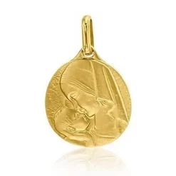 Médaille Vierge à L'Enfant En Or Jaune 16 Mm Yamina J4968X0000