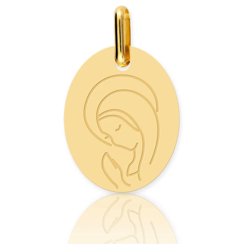 Médaille Vierge Or Jaune Délia -XR1518 1 Médaille Vierge Or Jaune Délia -XR1518