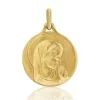 Médaille Vierge Priante Augis Patine Main En Or Jaune 16 Mm Camila J4923X0000