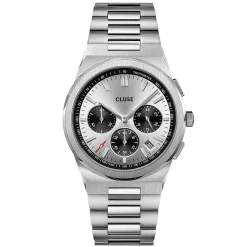 Montre Cluse Homme Cluse Vigoureux Chrono Steel Black And Silver, Silver Colour - CW20806