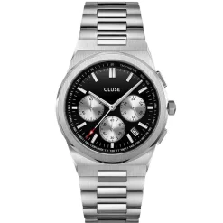 Montre Cluse Homme Cluse Vigoureux Chrono Steel Silver And Black, Silver Colour - CW20807