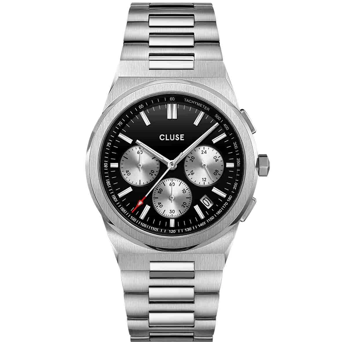 Montre Cluse Homme Cluse Vigoureux Chrono Steel Silver And Black, Silver Colour - CW20807 1 Montre Cluse Homme Cluse Vigoureux Chrono Steel Silver And Black, Silver Colour - CW20807