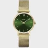 Montre Cluse Minuit Mesh, Green - Gold - - CW10206