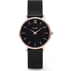 Montre Cluse Minuit Mesh GRose Gold Black / Black - 33 Mm - CW0101203024
