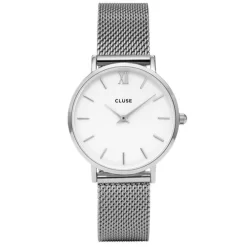 Montre Cluse Minuit Mesh Silver/White - 33 Mm - CW0101203002