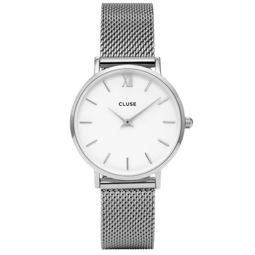 Montre Cluse Minuit Mesh Silver/White - 33 Mm - CW0101203002 1 Montre Cluse Minuit Mesh Silver/White - 33 Mm - CW0101203002