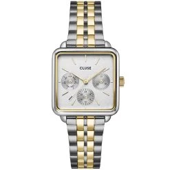 Montre Cluse Tetragoner Multifonction Watch Steel, Bicolour - - CW13803