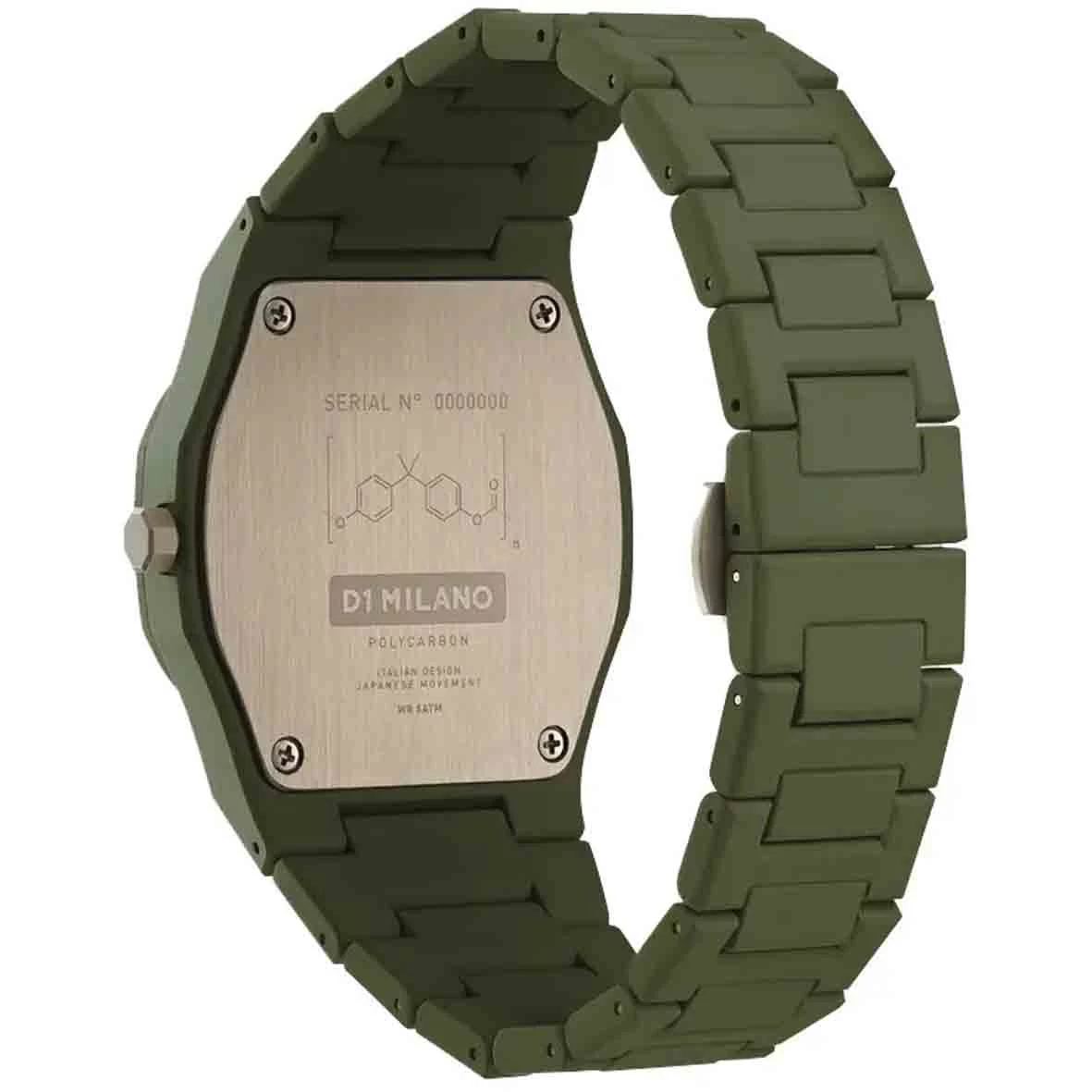 Montre D1 Milano Polycarbon Military Green - - Cadran - - - PCBJ22 4 Montre D1 Milano Polycarbon Military Green - - Cadran - - - PCBJ22 – Image 4