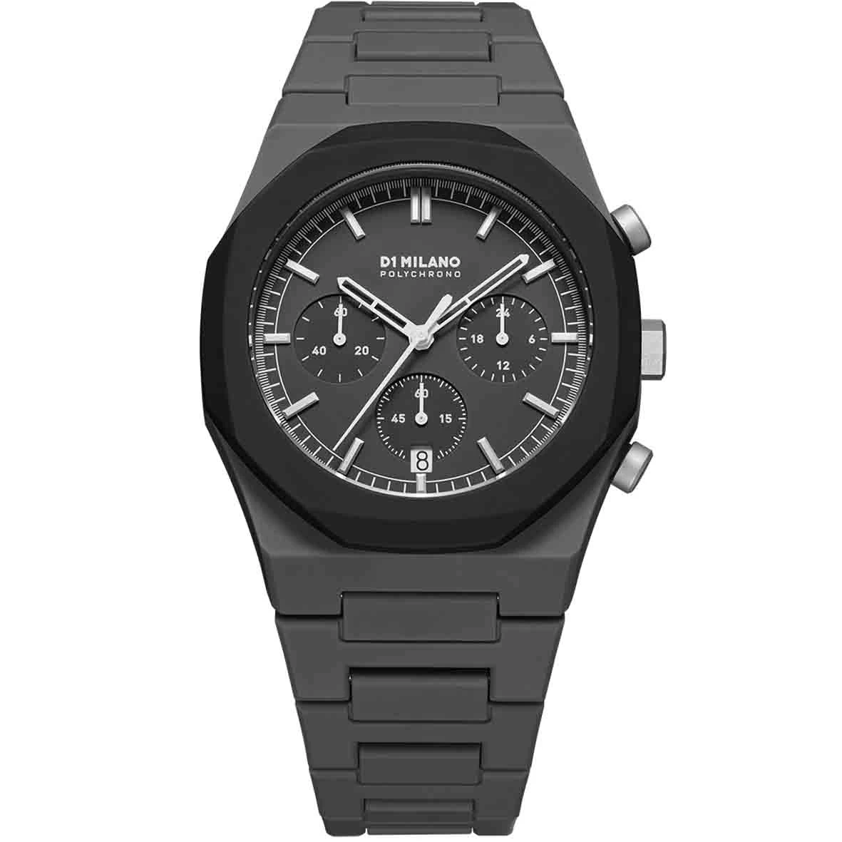Montre D1 Milano Polychrono Black Blast - Homme Quartz- Cadran Gris Foncé- 40,5 Mm - Polycarbonate - PHBJ04 1 Montre D1 Milano Polychrono Black Blast - Homme Quartz- Cadran Gris Foncé- 40,5 Mm - Polycarbonate - PHBJ04