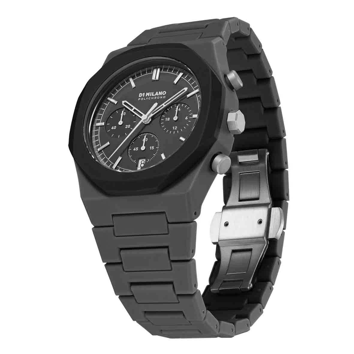 Montre D1 Milano Polychrono Black Blast - Homme Quartz- Cadran Gris Foncé- 40,5 Mm - Polycarbonate - PHBJ04 3 Montre D1 Milano Polychrono Black Blast - Homme Quartz- Cadran Gris Foncé- 40,5 Mm - Polycarbonate - PHBJ04 – Image 3
