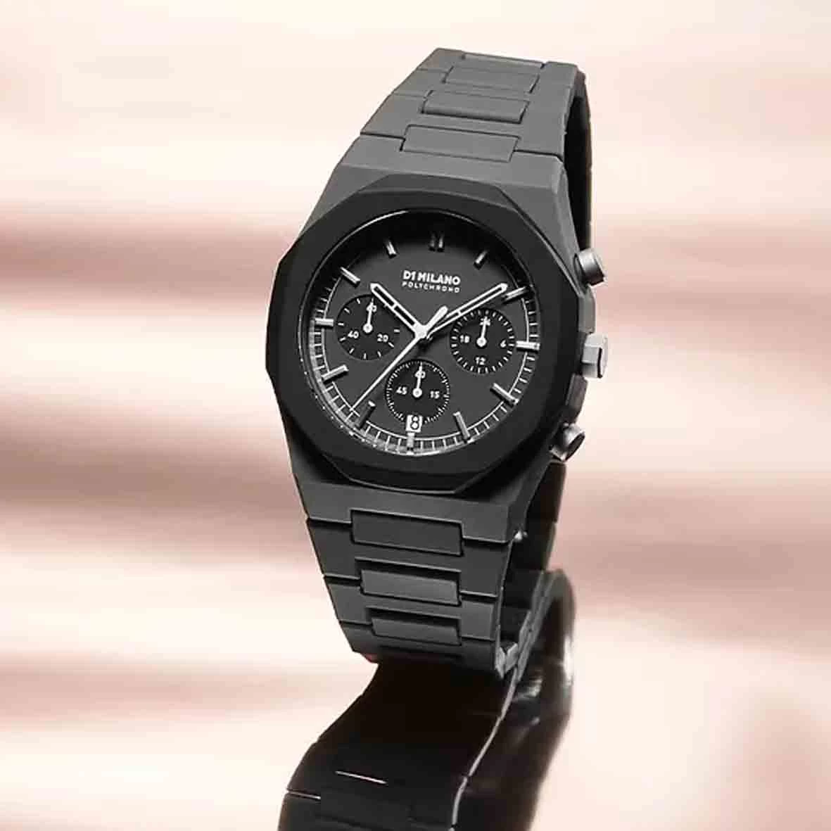 Montre D1 Milano Polychrono Black Blast - Homme Quartz- Cadran Gris Foncé- 40,5 Mm - Polycarbonate - PHBJ04 5 Montre D1 Milano Polychrono Black Blast - Homme Quartz- Cadran Gris Foncé- 40,5 Mm - Polycarbonate - PHBJ04 – Image 5