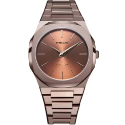Montre D1 Milano Ultra Thin - Homme Quartz- Cadran Chocolat- 40 Mm - Acier Et PVD - UTBJ10