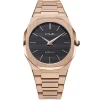Montre D1 Milano Ultra Thin - Homme Quartz- Cadran Noir- 40 Mm - Acier Poli PVD Rose - UTBJ16