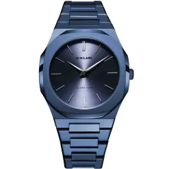 Montre D1 Milano Ultra Thin Monochrome Midnight - Homme Quartz- Cadran Bleu- 40 Mm - Acier Et PVD - UTBJ21