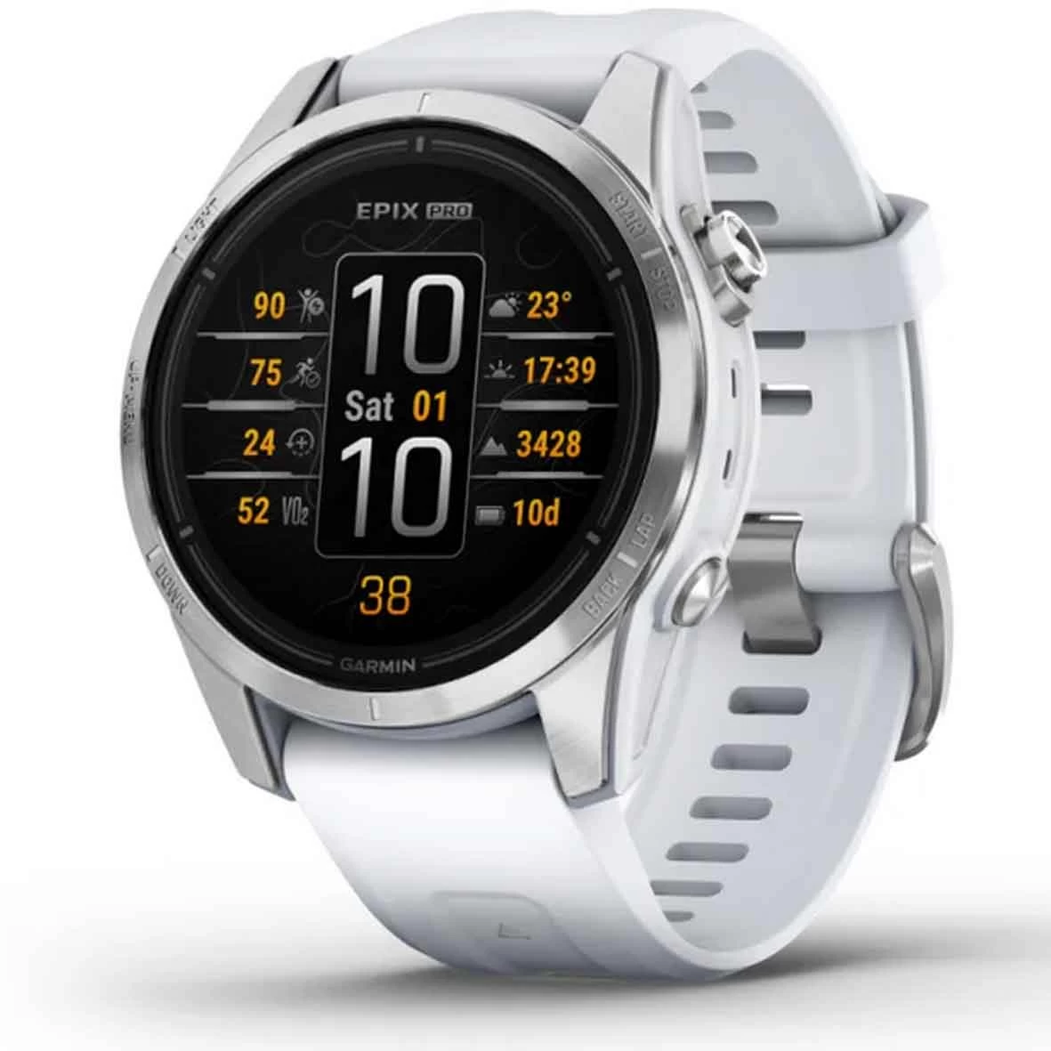 Montre Garmin Epix Pro (Gen 2) - 42 Mm Acier - Silver Avec Bracelet Blanc 42 Mm- 010-02802-01 1 Montre Garmin Epix Pro (Gen 2) - 42 Mm Acier - Silver Avec Bracelet Blanc 42 Mm- 010-02802-01